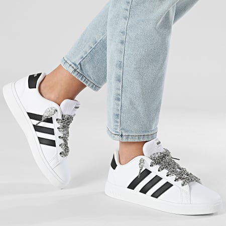 Adidas Sportswear - Women's Sneakers Grand Court 2 GW6511 x Superlaced Lace Leopard Grey